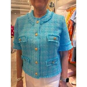 NEW WEILL tinna short sleeved jacket in aqua